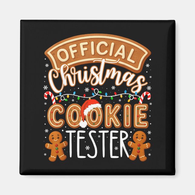 Christmas Cookie Tester Taster Funny Family Baking Magnet (Front)