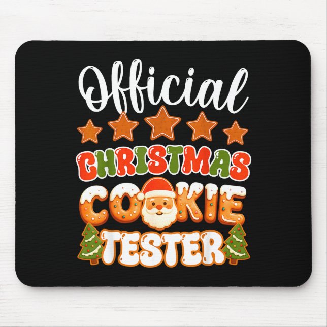 Christmas Cookie Tester Taster Funny Family Baking Mouse Mat (Front)