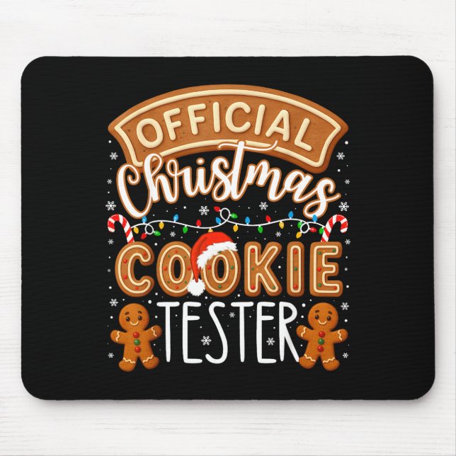Christmas Cookie Tester Taster Funny Family Baking Mouse Mat (Front)