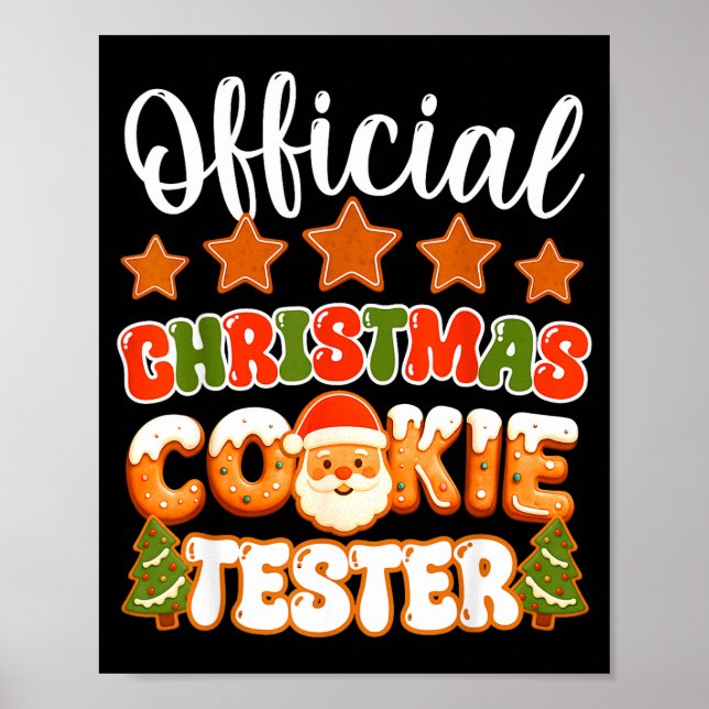 Christmas Cookie Tester Taster Funny Family Baking Poster (Front)