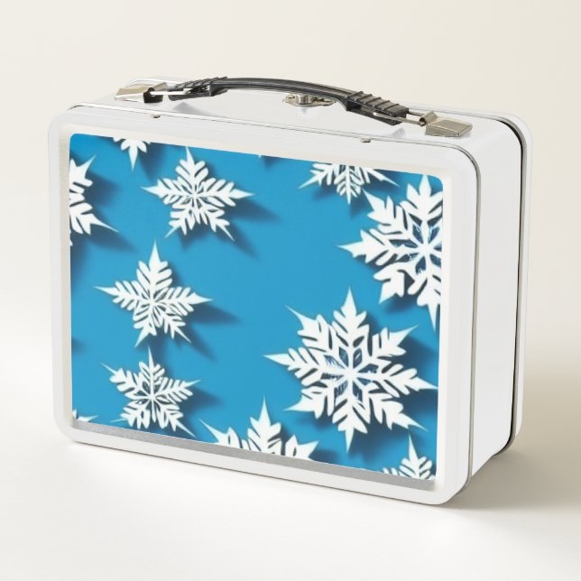 Christmas Cookie Tin - Winter Scene Lunch Box (Back)