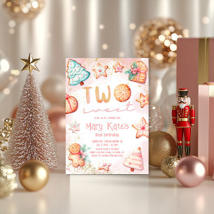 Christmas Cookie Two Sweet 2nd Birthday Party Invitation