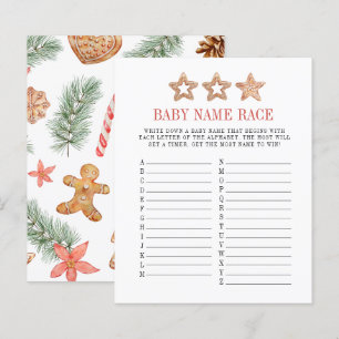 Christmas Cookie Winter Baby Name Race Game