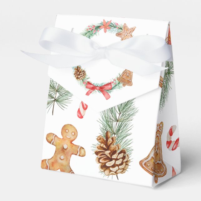 Christmas Cookie Wreath Baby Shower Favour Box (Front Side)