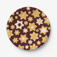 Christmas Cookie Wreath with Burgundy Background