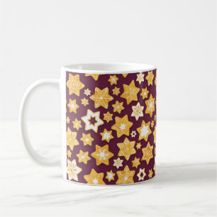 Christmas Cookie Wreath with Deep Plum Background Coffee Mug