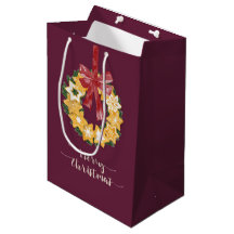 Christmas Cookie Wreath with Deep Plum Background