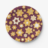 Christmas Cookie Wreath with Deep Plum Background
