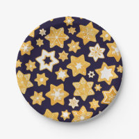 Christmas Cookie Wreath with Navy Blue Background