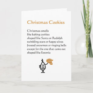 Christmas Cookies - a funny Christmas poem Holiday Card