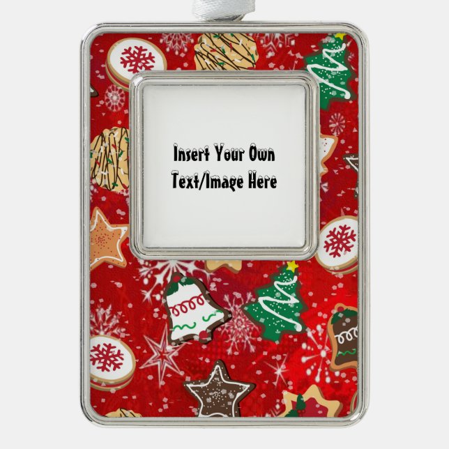 Christmas Cookies add your photo Framed Ornament (Front)
