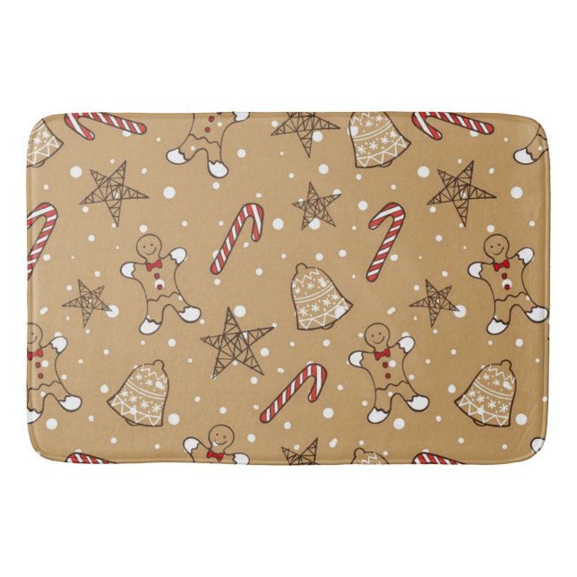Christmas Cookies And Candy Canes Bath Mat (Front)
