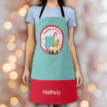 CHRISTMAS COOKIES AND COCOA APRON<br><div class="desc">Teal and red Christmas cookies and cocoa collection</div>