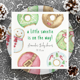 Christmas cookies and doughnuts baby shower napkin