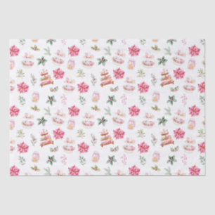 Christmas Cookies and Foliage Pink Tissue Paper