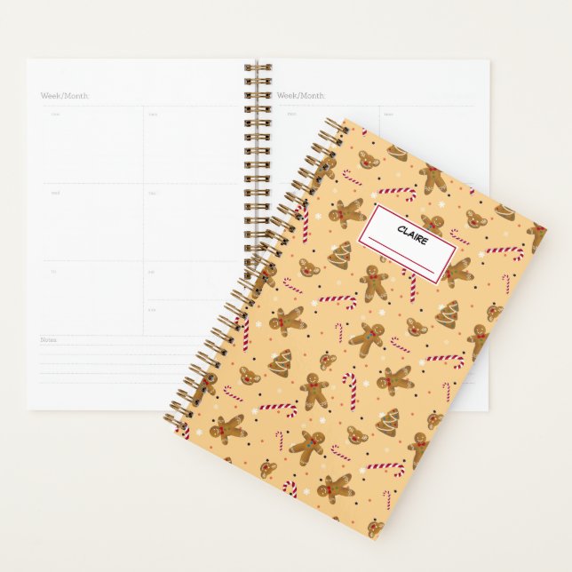 Christmas cookies and gingerbread men. Custom name Planner (Display)