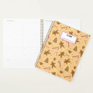 Christmas cookies and gingerbread men. Custom name Planner