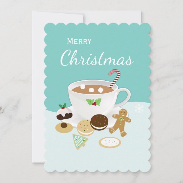 Christmas cookies and hot chocolate holiday card (Front)