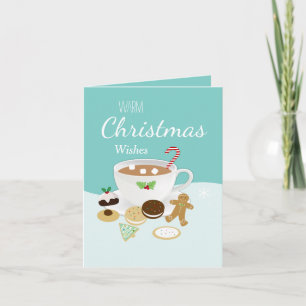 Christmas cookies and hot chocolate holiday card