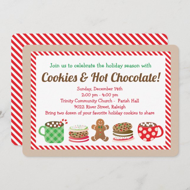 Christmas Cookies and Hot Chocolate Invitation (Front/Back)