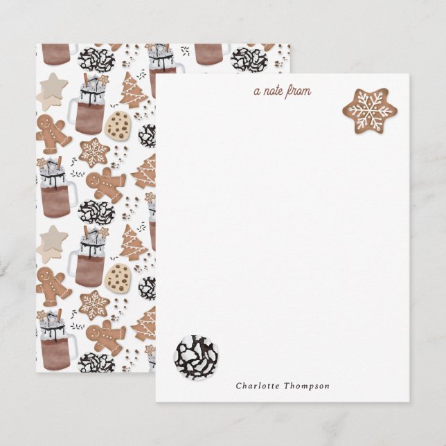 Christmas Cookies and Hot Cocoa Holiday Baking Card (Front/Back)
