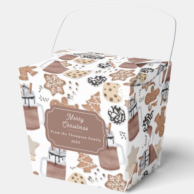 Christmas Cookies and Hot Cocoa Holiday Baking Favour Box (Front)