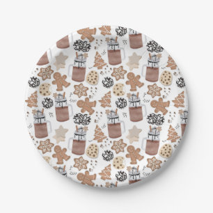 Christmas Cookies and Hot Cocoa Holiday Baking Paper Plate