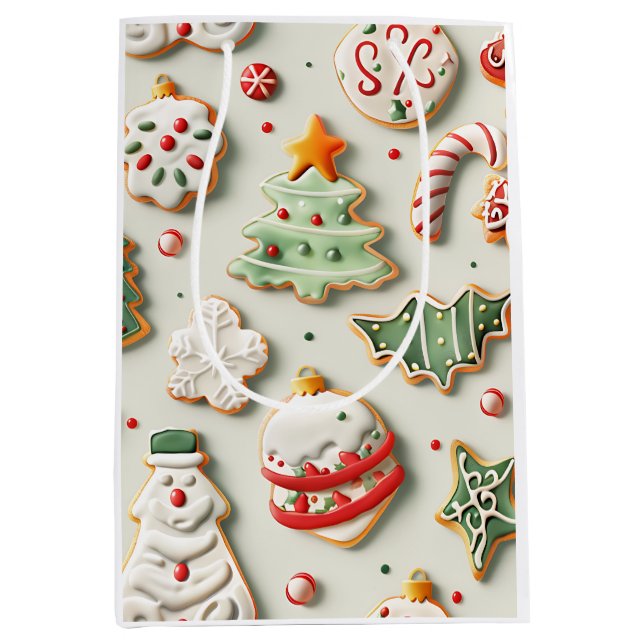Christmas Cookies and Sprinkles Medium Gift Bag (Front)
