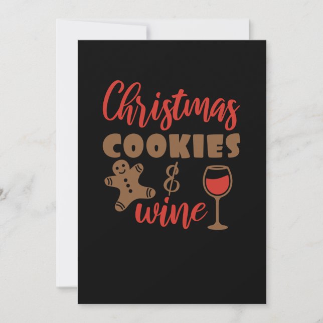 Christmas cookies and wine save the date (Front)