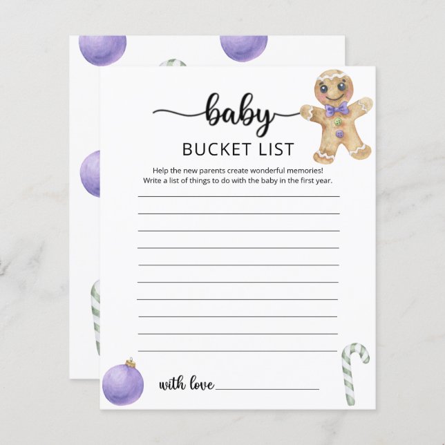 Christmas cookies | Baby bucket list game (Front/Back)