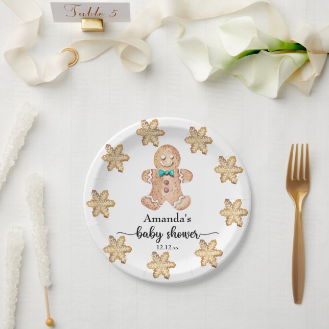 Christmas cookies baby shower paper plate (Wedding)
