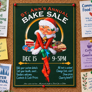 Christmas Cookies Bake Sale Food Market Event Flyer