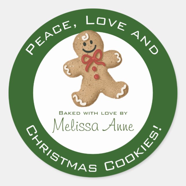Christmas Cookies Baked by Classic Round Sticker (Front)
