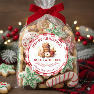 Christmas Cookies Baked With Love Classic Round Sticker