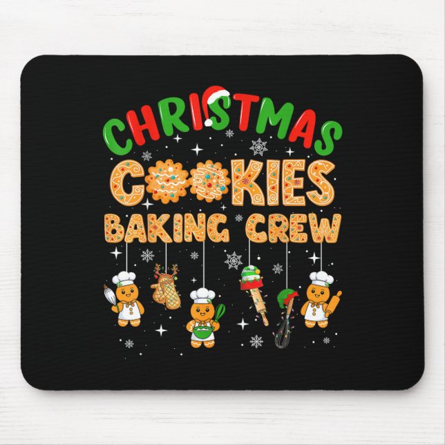 Christmas Cookies Baking Crew Funny Cookie Family  Mouse Mat (Front)