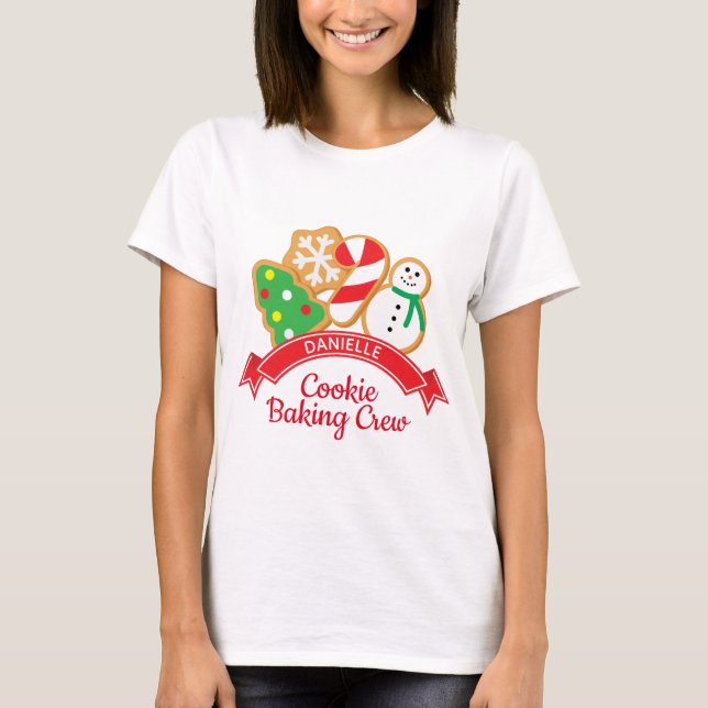 Christmas Cookies Baking Crew Shirt Personalised (Front)