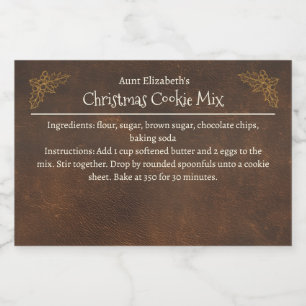 Christmas Cookies Baking Mix Personalized Food Label