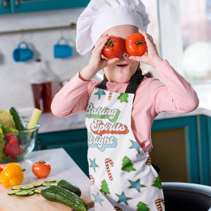 Christmas Cookies Baking Spirits Bright Apron
