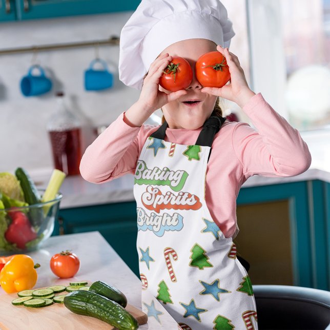 Christmas Cookies Baking Spirits Bright  Apron (Kids Christmas cookie apron)
