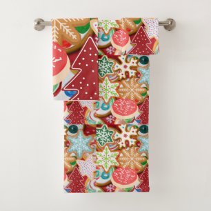 Christmas Cookies Bath Towel Set