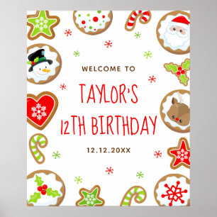 Christmas Cookies Birthday Red Green Welcome Sign