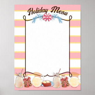 Christmas cookies cake milk holiday bake sale menu poster