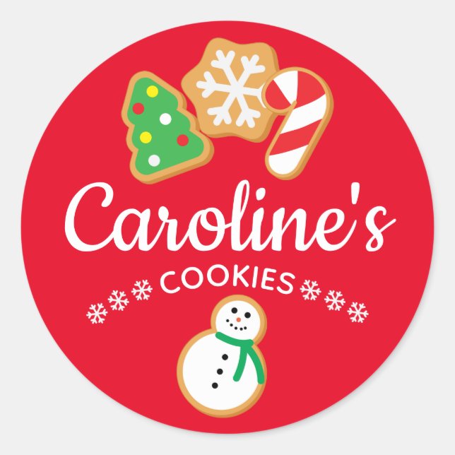 Christmas Cookies Classic Round Sticker (Front)