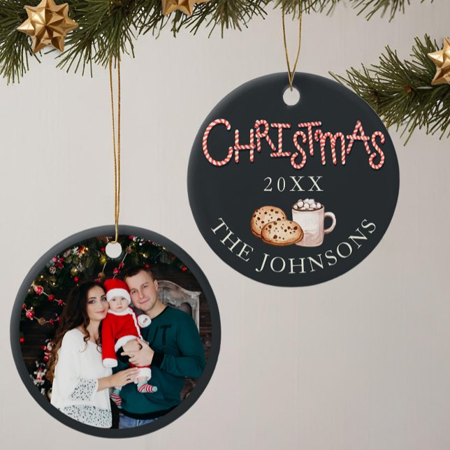 Christmas Cookies & Cocoa Photo Ornament (Front & Back of Ornament)