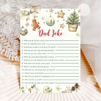 Christmas Cookies Dad Joke Baby Shower Game Card