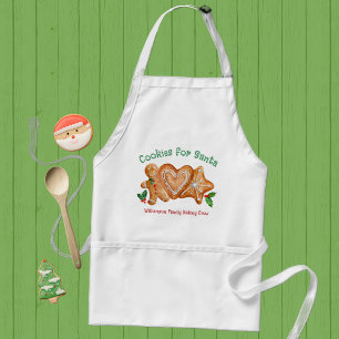Christmas Cookies for Santa Green Classic Round St Standard Apron