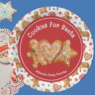 Christmas Cookies for Santa Paper Plate