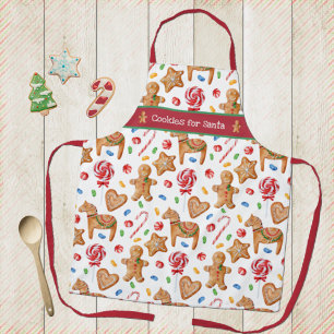 Christmas Cookies for Santa White Baking Apron