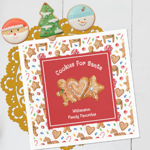 Christmas Cookies for Santa White Napkin