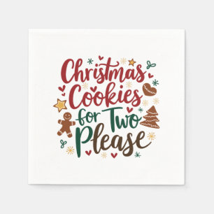 Christmas Cookies For Two Please Pregnancy Xmas Napkin